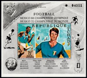  CHAD 1970 - WORLD CUP SOCCER MEXICO - MI. BLOCK 8 A ** MNH OG  [SP1.3]