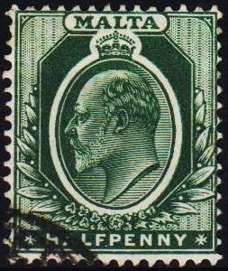 Malta. 1903 1/2d S.G.47b  Fine Used