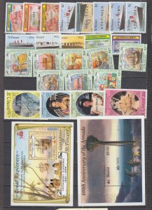 Z5085 JL stamps st vincent mnh specimens lot with 2 s/s