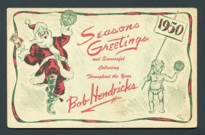 1949 Christmas - Bob Hendricks Postcard Collectors Club Los Angeles, California