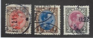 Denmark SC#127-129 Used F-VF SCV$21.25...nice bargain!!