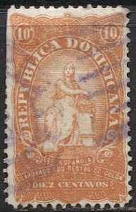 DOMINICAN REPUBLIC 1899 Sc 104 Used  - Espanola guarding Columbus' remains