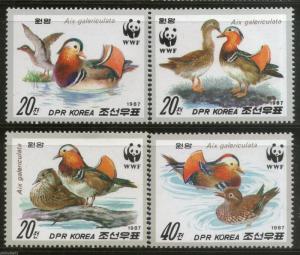 Korea 1987 WWF Water Birds Ducks Wildlife Animal Fauna 4v Sc 2679-82 MNH # 054