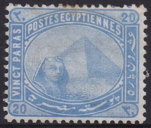 EGYPT 1879 SPHINX AND PYRAMID 20PA WMK INVERTED