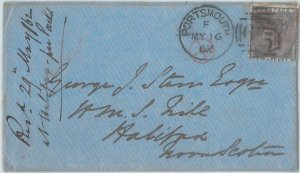 73764 - GB - POSTAL HISTORY - SG # 70 late use on COVER to the USA  1862 