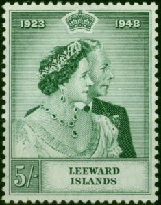 Leeward Islands 1949 RSW 5s Green SG118 V.F MNH (3)