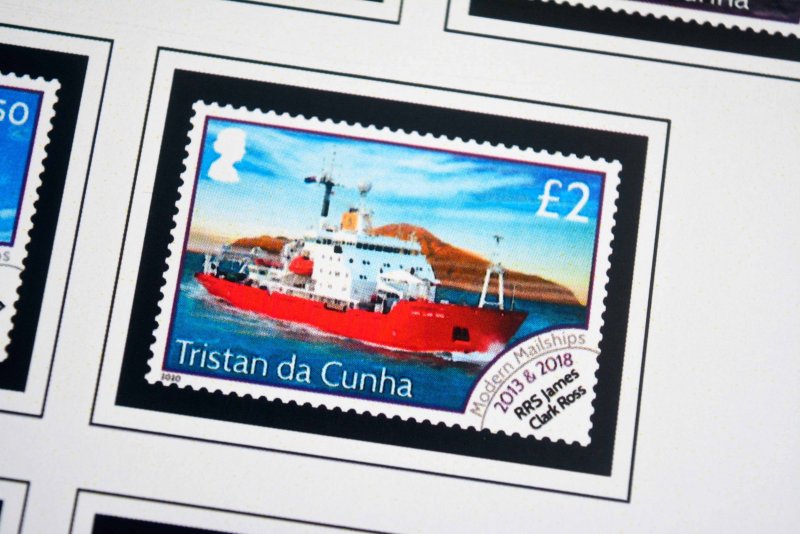 COLOR PRINTED TRISTAN DA CUNHA 2011-2020 STAMP ALBUM PAGES (45 illustr. pages)