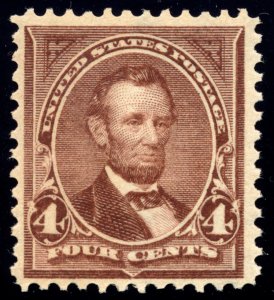 US 280 4c 1898 Abraham Lincoln rose brown OG NH