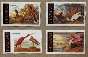 Tanzania 1985 Audubon Birds, MNH. Scott 306-309, CV $2.00