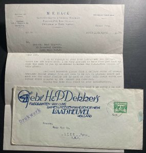 1949 Kaatsheuvel Netherland Advertising Cover to Lynn MA USA