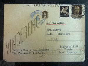 1943 Spalato Italy Postcard Cover Ferramonti Internment Camp Riccardo Mayer 3