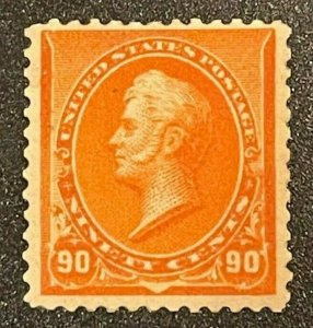 Scott#: 229 - Oliver Perry 90c 1890 single stamp Mint, regummed VF SCV$1100+
