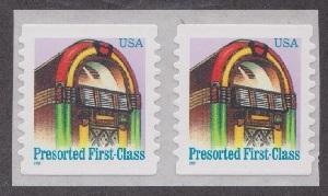 2912B Juke Box F-VF MNH coil pair (no back #)