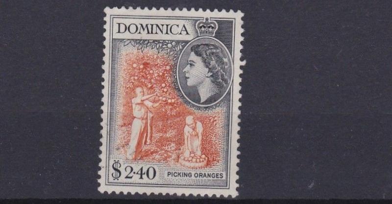 DOMINICA  1954  S G 158  $2.40    YELLOW ORANGE BLACK  MH  NO2