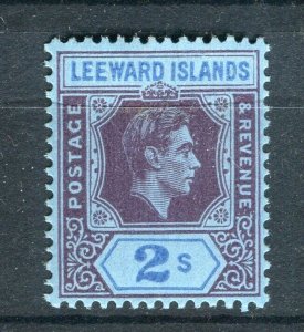 LEEWARDS ISLANDS; 1938 early GVI issue fine Mint hinged 2s. value