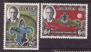 Jamaica-Sc#150-1- id3-unused og VLH KGVI set-Maps-Boy Scouts-1952-