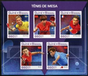 GUINEA BISSAU 2017  TABLE TENNIS SHEET MINT NEVER HINGED