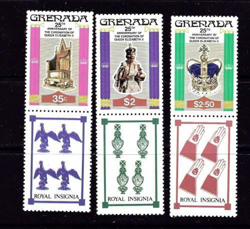 Grenada 873-75 NH 1978 QEUU Silver Jubilee