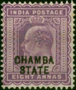 Chamba 1904 8a Purple SG37 Fine MM (2)