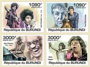 BURUNDI 2011 - Famous Singers M/S. Official issues.