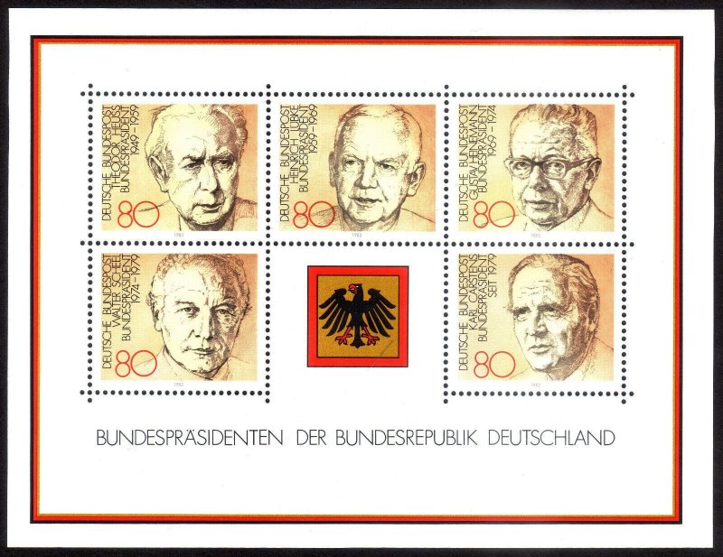 1982, Germany, 5 x 80pf, MNH, Sc 1384, Mi BL18