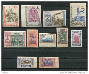 Spain 1945 Zaragoza Seminary. Charities. Non Postal Stamps. Rarely seen Imperf.