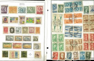 Brazil 1850-1986 M & U Hinged & in Mounts on Minkus Global Pages