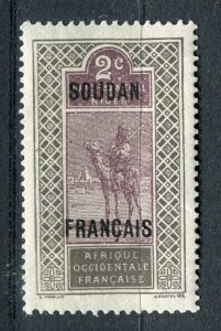 FRENCH COLONIES: SOUDAN 1921 Pictorial Optd. issue Mint hinged 2c. value