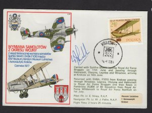 GB 1977 RAF flown commemorative cover - Spitfire tour to East Europe