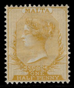 MALTA QV SG13, ½d yellow, M MINT. Cat £150.