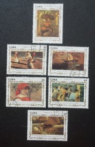 CUBA Sc# 3499-3504  NATIONAL MUSEUM PAINTINGS art artwork Cpl set of 6 1993 used