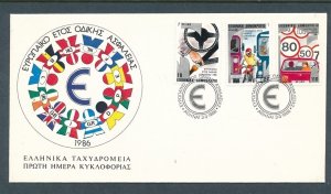 D442012 Greece FDC Road Safety 1986