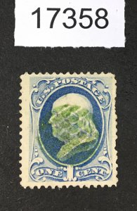 MOMEN: US STAMPS # 182 USED GREEN CANCEL $41 LOT #17358