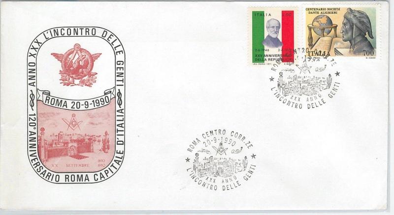 65153 - ITALY - POSTAL HISTORY - SPECIAL COVER 1990: Freemasonry MASONIC eagles