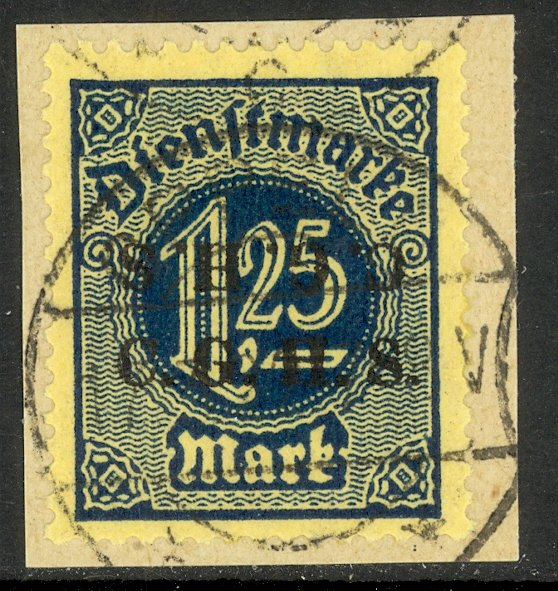 UPPER SILESIA 1920 1.25m Official C.G.H.S. DOUBLE 1 INVERTED on Piece Mi.D17 XII