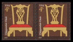 US 3761 American Design Chippendale Chair 4c coil pair SSP (2 stamps) MNH 2007 