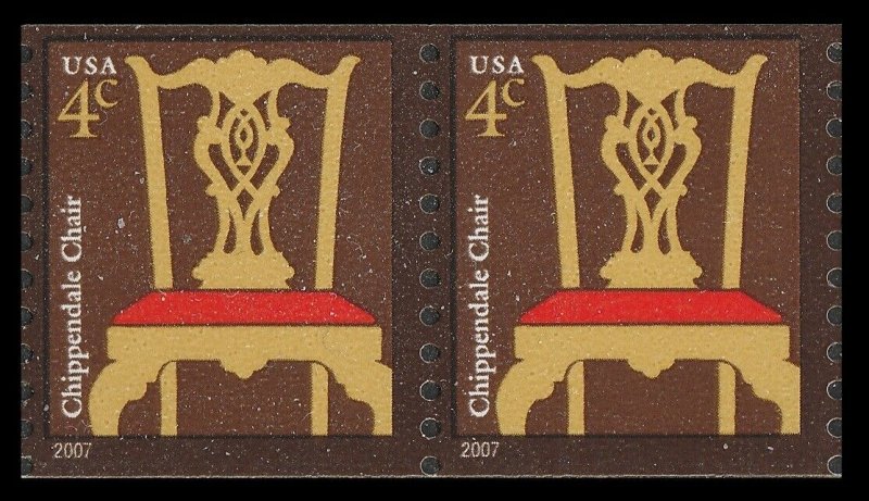 US 3761 American Design Chippendale Chair 4c coil pair SSP (2 stamps) MNH 2007 