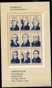 USA SC# 2216-9 Presidents of USA sheets MNH