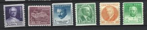 Canal Zone Scott #153-155; 160-162  Mint  Coil Complete Set 2019 CV $4.45