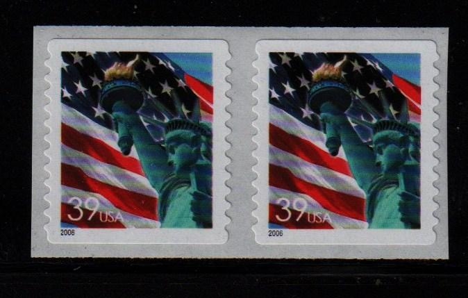 #3980 Flag & Liberty S/A Coil Pair  - MNH