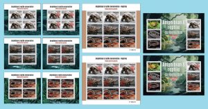 LIBERIA 2023 PACK 10 IMPERF SHEETS - REPTILES TURTLE TURTLES CHAMELEON SNAKE MNH-