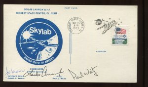 SL-2 SKYLAB ASTRONAUT CREW SIGNED CARD FROM PERSONAL COLLECTION OF PAUL WEITZ