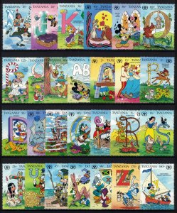 TANZANIA 1991 - Disney characters / complete sets MNH