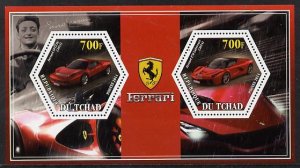 CHAD - 2014 - Ferrari Cars- Perf 2v Sheet #1 - M N H - Private Issue