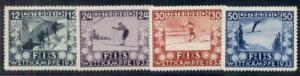 AUSTRIA #B106-9 International Ski Federation, complete set,  og, NH, Scott $525.