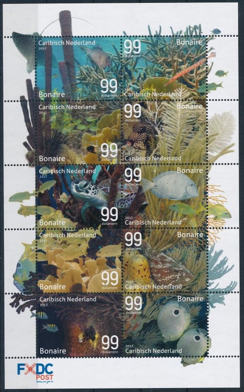 [CA115] Caribbean Netherlands 2017 Marine life fish Bonaire Miniature sheet MNH