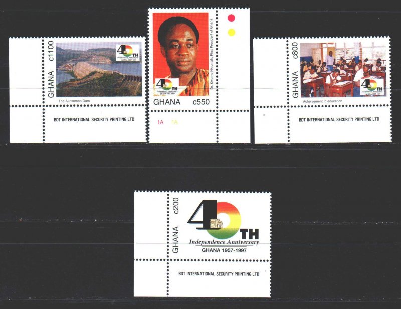 Ghana. 1997. 2474-77. 40 years of independence of Ghana,. MNH.