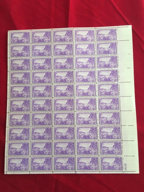 SCOTT 802 1937- VIRGIN ISLANDS (CHARLOTTE AMELIA)  -MNH- Sheet of 50