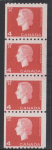 Canada,  4c Queen Elizabeth II, Coil (SC# 408) MNH STRIP