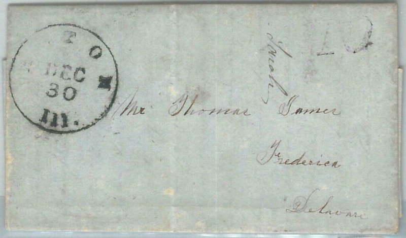 72327 - UNITED STATES USA - PREPHILATELIC Cover:  ALTON, ILL  1850 - 10 Black